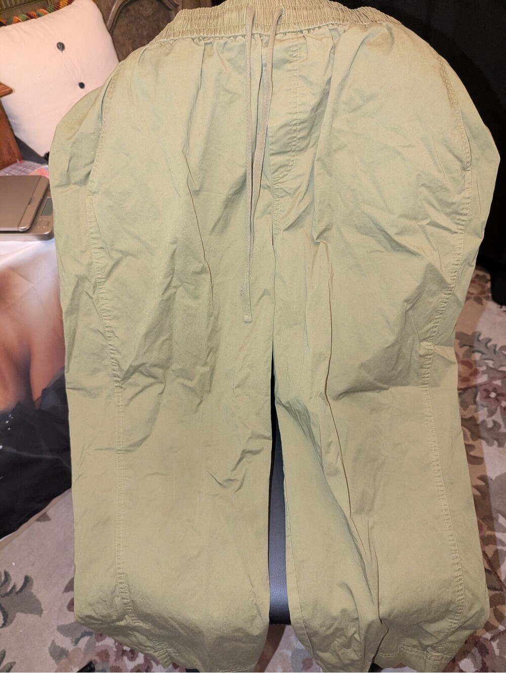 A New Day Women's Olive Green Drawstring Waist Casual Pants Size L